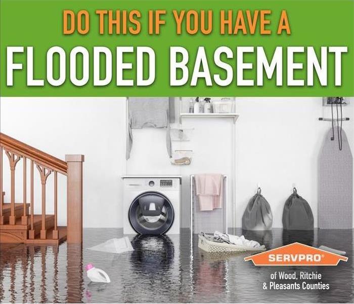 washing machines and other items in a flooded basement